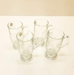 Princess House Lot of 4  Tempered Glass Mugs / Etched Glass alternative image