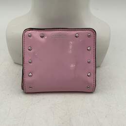 Coach Womens Pink Silver Inner Various Credit Card Slot Snap Bi Fold Wallet