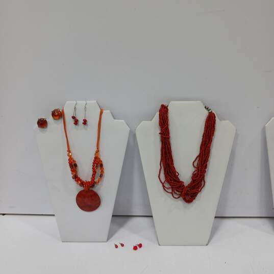 Bundle of Assorted Red Costume Jewelry image number 1