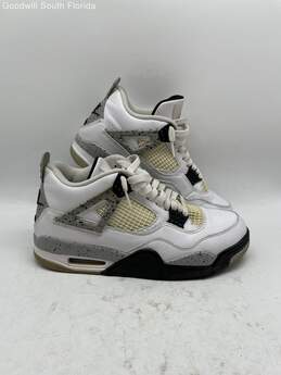 Nike Air Jordan 4 Retro Mens White Sneakers Size 9 alternative image