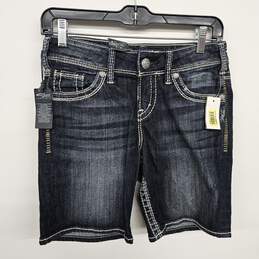 Mid Rise Blue Jean Shorts
