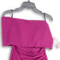 NWT Womens Purple Off The Shoulder Knee Length Back Zip Sheath Dress Size 2 image number 3