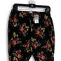 NWT Womens Black Floral Mesh High-Rise Flared Leg Trouser Pants Size 1 image number 2