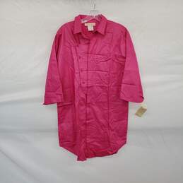 Randy With Love Vintage Pink Cotton Blend Long Button Up Shirt WM Size M NWT
