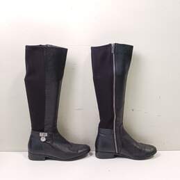 Michael Kors Women's Soft Black Leather and Textile Knee High Side Zip Fashion Boots Size 8M alternative image