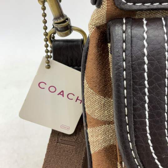 NWT Coach Womens Brown Multi Pockets Adjustable Strap Crossbody Purse image number 5