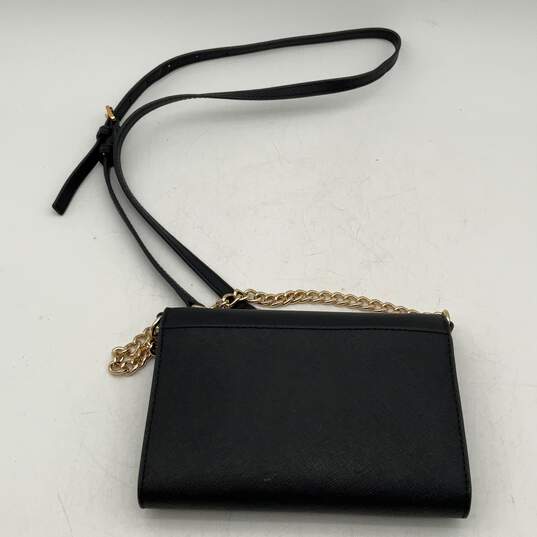 Michael Kors Womens Black Gold Chain Strap Inner Pocket Crossbody Bag Purse image number 2