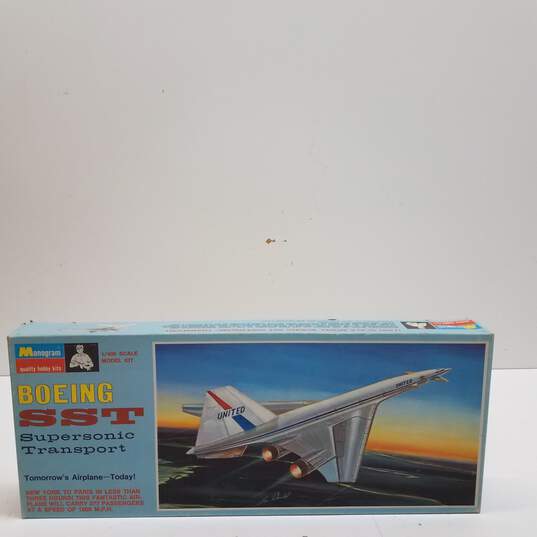 Vintage 1968 Monogram Kit PA211 1/400th Scale Boeing Super Sonic Transport plastic model kit image number 1