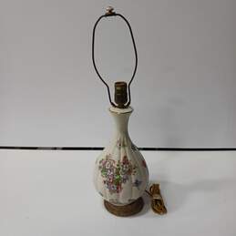 Vintage Ceramic Floral Vase Table Lamp