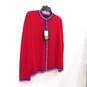 Escada Suloma Cherry Red Button Front Women's Cardigan Size L NWT with COA image number 3
