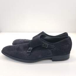 Hugo Boss Monk Navy Blue Suede Wingtip Loafers Shoes Men's Size 7.5 M