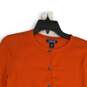 Lands' End Womens Orange Long Sleeve Button Front Cardigan Sweater Size Small image number 3