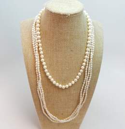 14K Gold Pearl Necklaces 55g