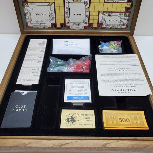 MONOPOLY and Clue Deluxe Vintage 2 in 1 Wood Game Collection Set image number 4