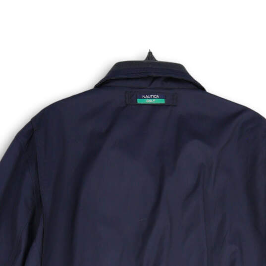 Mens Blue Green Collared Long Sleeve Full-Zip Activewear Jacket Size XL image number 4