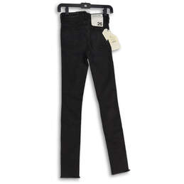 NWT Womens Black Denim Dark Wash Distressed High-Rise Skinny Jeans Size 26 alternative image
