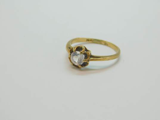 Vintage 10K Yellow Gold Spinel Solitaire Ring 2.0g image number 4
