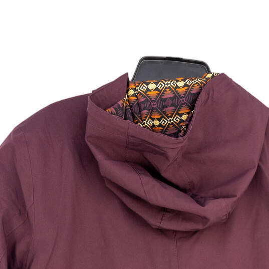 Womens Purple Long Sleeve Welt Pocket Full-Zip Windbreaker Jacket Size XL image number 4