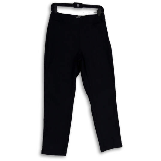 Womens Black Flat Front Elastic Waist Pull-On Ankle Pants Size 6 image number 1
