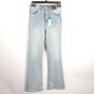 Express Women Blue High Rise Flared Jeans Sz 0 NWT image number 1