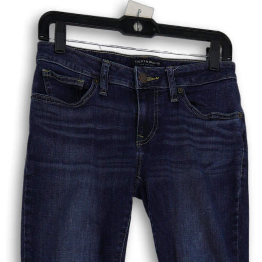 Womens Blue Denim Medium Wash 5-Pocket Design Skinny Jeans Size 4/27 Reg image number 3