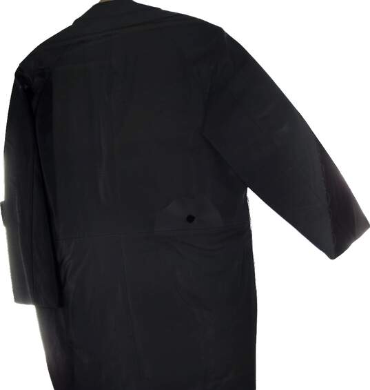 Luis Alvear Womens Black 3/4 Sleeve Pockets Leather Overcoat Jacket Size Medium image number 6