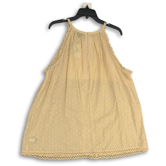 Torrid Womens Beige Cotton Clip Dot Halter Neck Blouse Top Size 2 (18-20) image number 2