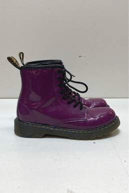 Dr. Martens Delaney Purple Patent Leather Combat Boots Women's Size 5