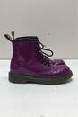 Dr. Martens Delaney Purple Patent Leather Combat Boots Women's Size 5 image number 1