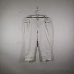 Womens Regular Fit Light Wash Denim Classic Capri Jeans Size 20W