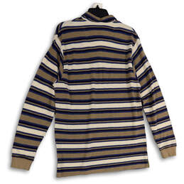 NWT Mens Multicolor Spread Collar Long Sleeve Side Slit Polo Shirt Size M alternative image