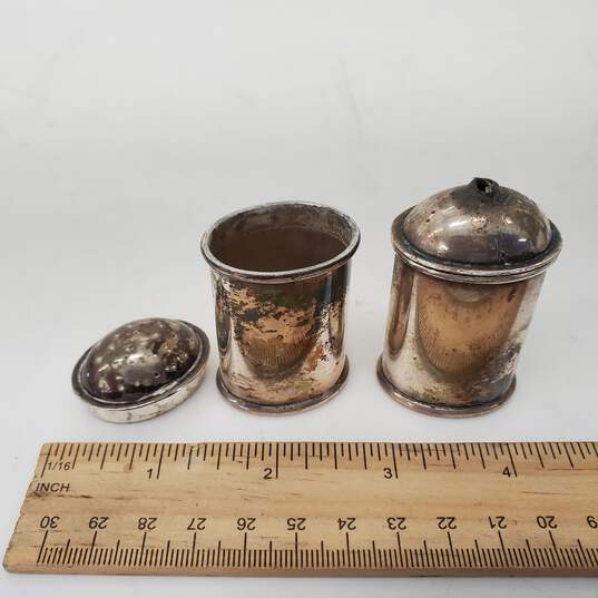 Vintage Silverplate Salt & Pepper Shakers Pair - Parts/Repair image number 2
