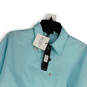 NWT Womens Blue Long Dolmen Sleeve Collared Button Front Blouse Top Size S image number 3