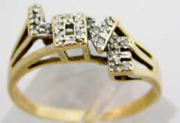 10K Yellow Gold Diamond Accent LOVE Ring 2.2g