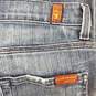 7 For All Mankind Women Flared Blue Jeans Sz 26 image number 8
