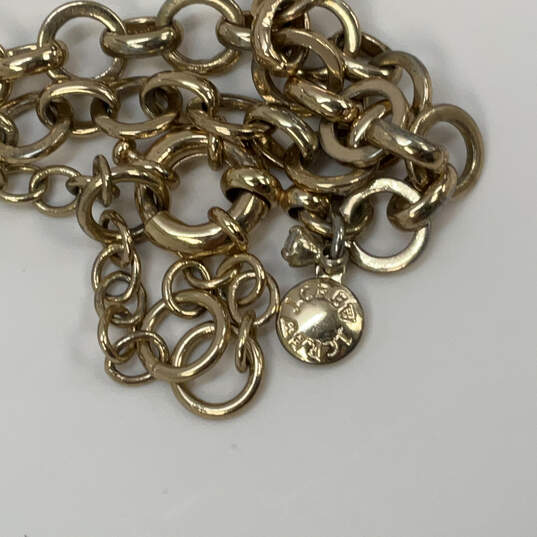 Designer J. Crew Gold-Tone Crystal Cut Black Rivoli Statement Necklace image number 4