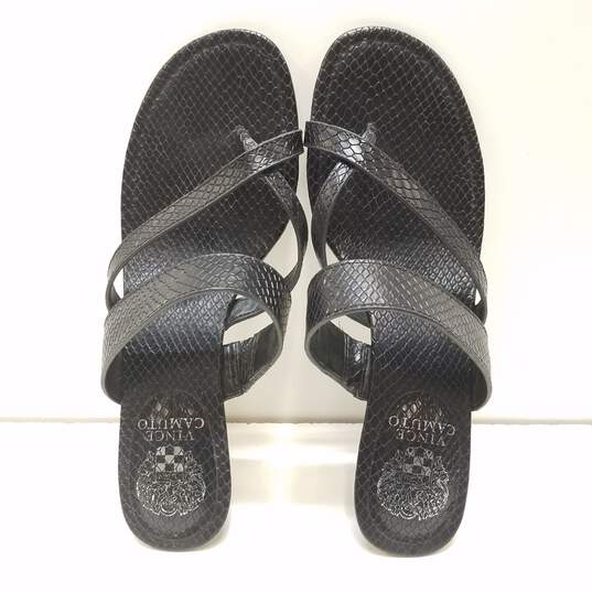 Vince Camuto Moentha Black Leather Mule Sandal Kitten Heels Shoes Size 8.5M image number 8