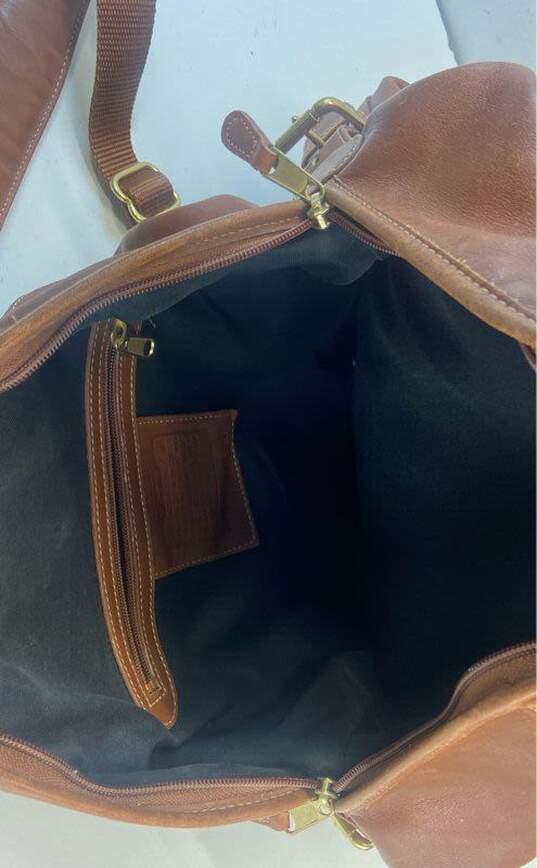 Coach Leather Travel Backpack Brown image number 8