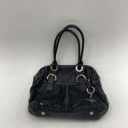 Womens Black Leather Inner Pocket Bottom Studs Classic Shoulder Bag