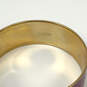 Designer J. Crew Gold-Tone Purple Enamel Round Shape Bangle Bracelet image number 4