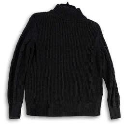 Mens Gray Knitted Long Sleeve Turtleneck Side Slit Pullover Sweater Size S alternative image