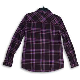 Eddie Bauer Womens Purple Plaid Spread Collar Long Sleeve Button-Up Shirt Size M alternative image