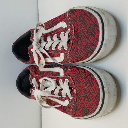Vans Ward In Red White Kids Shoes Size 5.5Y image number 6