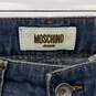 AUTHENTICATED Moschino Blue Denim Jeans Brown Heart Patch Wms Size 27 image number 3