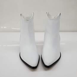 Gianni Bini Women's White Leather Western Ankle Boot Size 9 alternative image