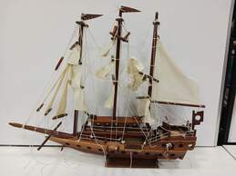 Vintage Pirate Ship Schooner Wooden Model Ship 33"