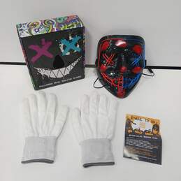 Halloween Mask Skeleton Gloves Set