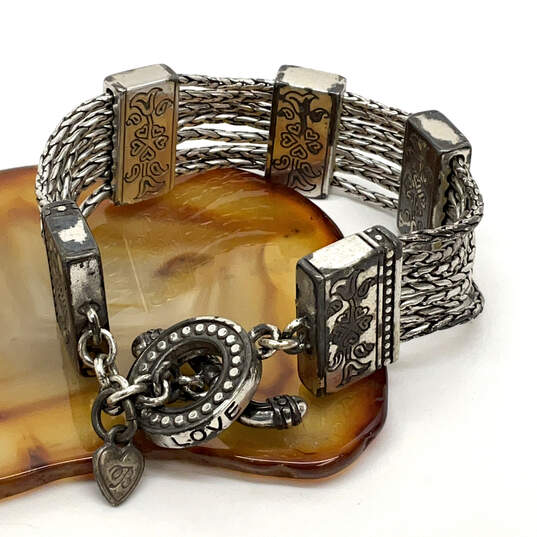 Designer Brighton Silver-Tone French Quarter Toggel Clasp Chain Bracelet image number 2
