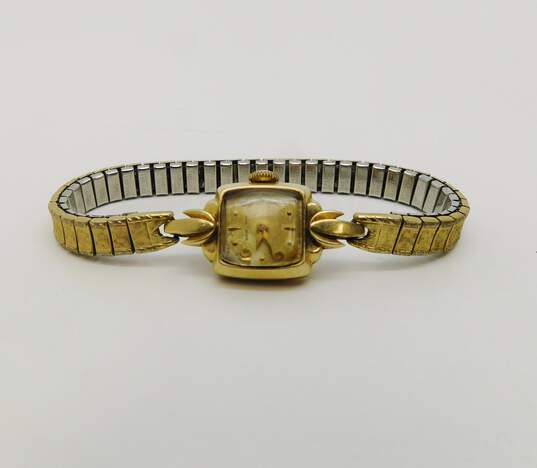 Ladies Vintage Hamilton 14K Yellow Gold Case 19 Jewels Wrist Watch 17.1g image number 3