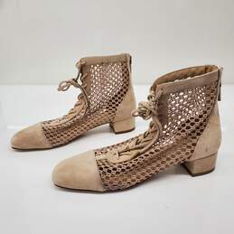 Christian Dior Women's Naughtily-D Beige Mesh Ankle Boots Size 7.5 w/COA